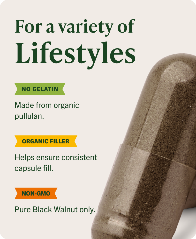 USDA Organic Black Walnut Capsules - 90 CT