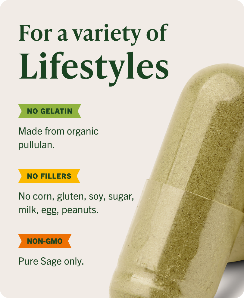 USDA Organic Sage Capsules - 90 CT