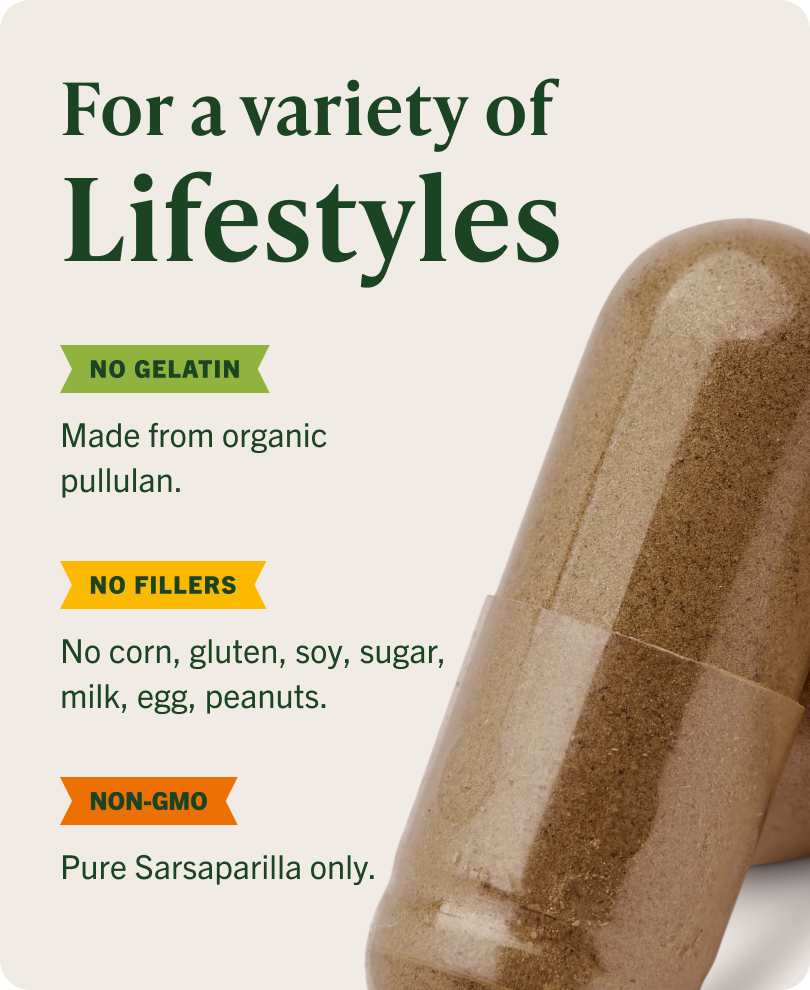 USDA Organic Sarsaparilla Root Capsules - 90 CT