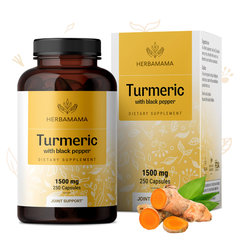 Turmeric with Black Pepper Supplement - 250 Capsules