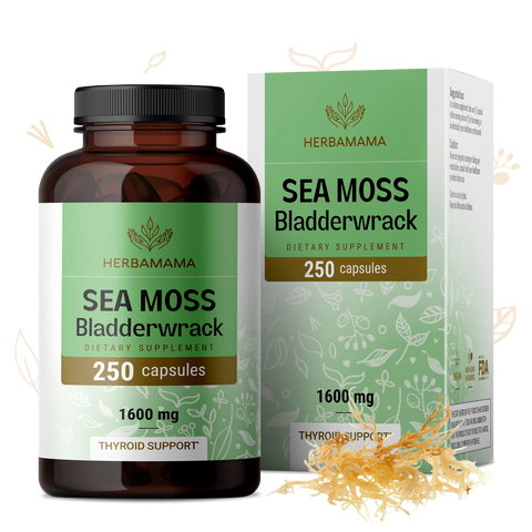 Sea Moss & Bladderwrack Supplement - 250 Capsules