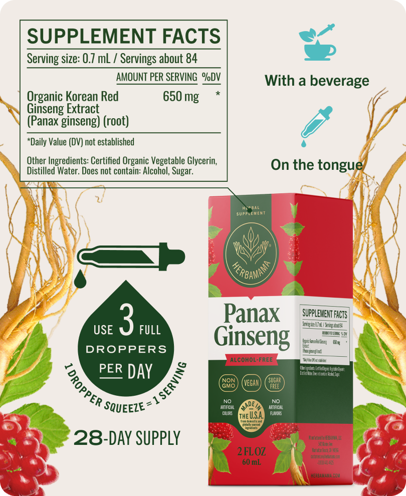 Panax Ginseng Drops - 2 Fl. Oz. Bottle