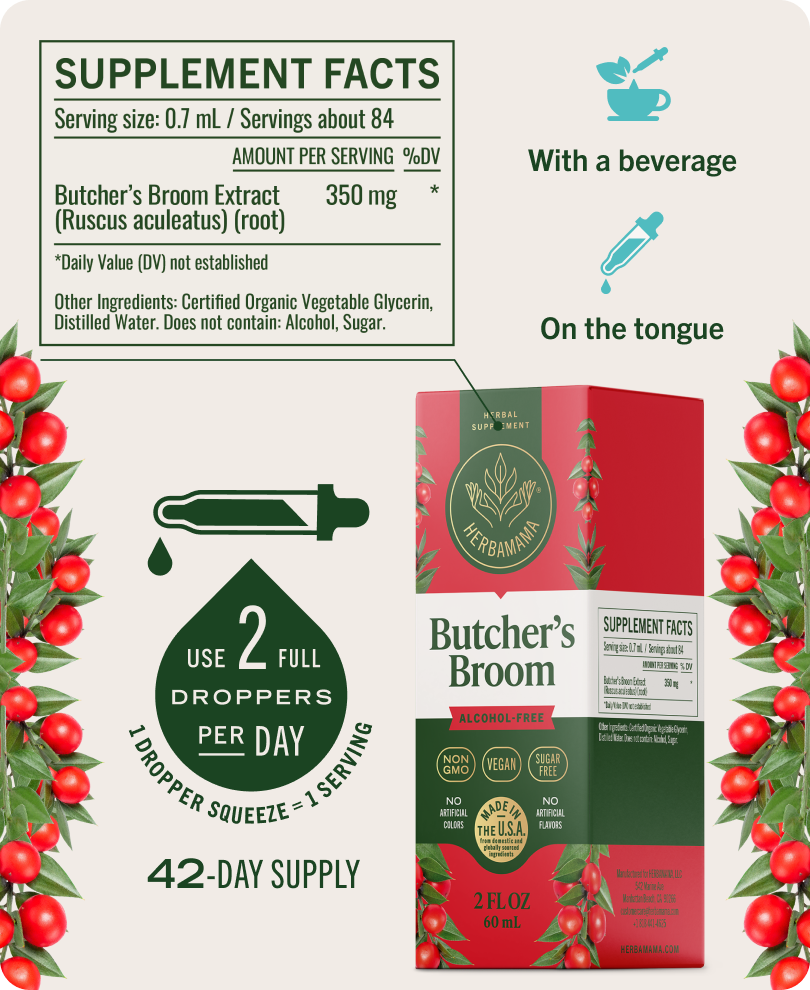 Butcher's Broom Drops - 2 Fl. Oz. Bottle