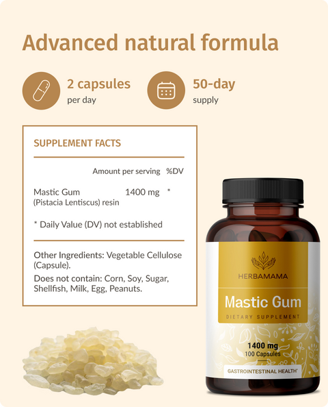 Mastic Gum, 1500 mg (per serving), 100 Quick Release Capsules
