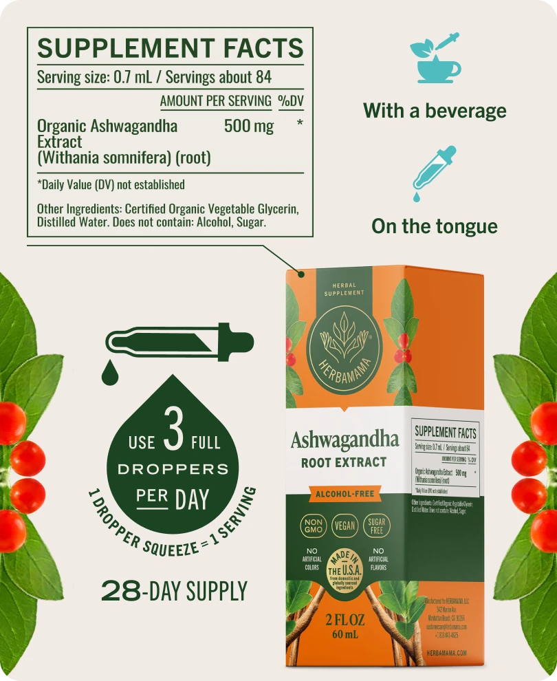 Ashwagandha Root Extract Drops - 2 Fl. Oz. Bottle