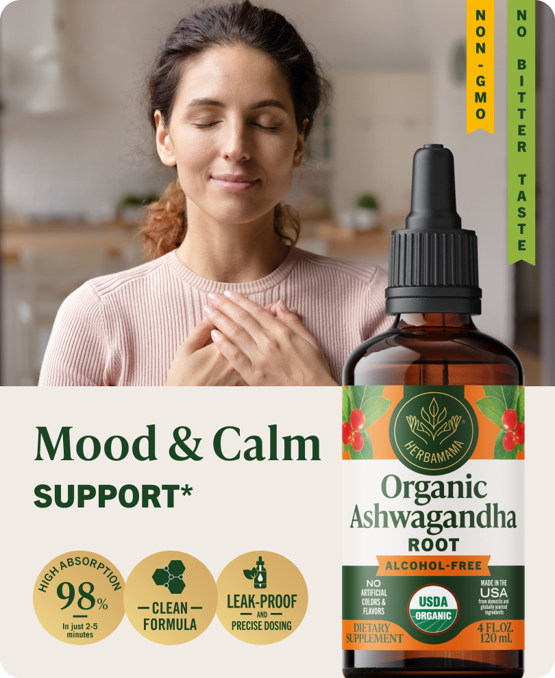 Organic Ashwagandha Root Drops - 4 Fl. Oz. Bottle