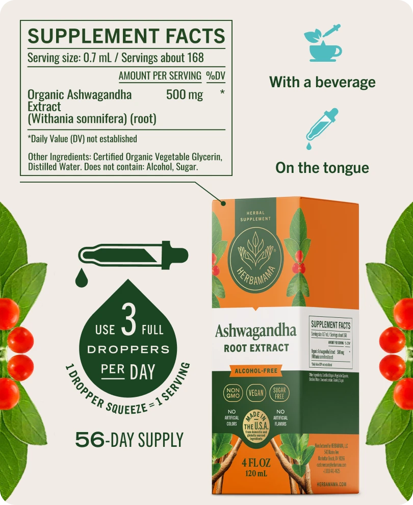 Ashwagandha Root Extract Drops - 4 Fl. Oz. Bottle