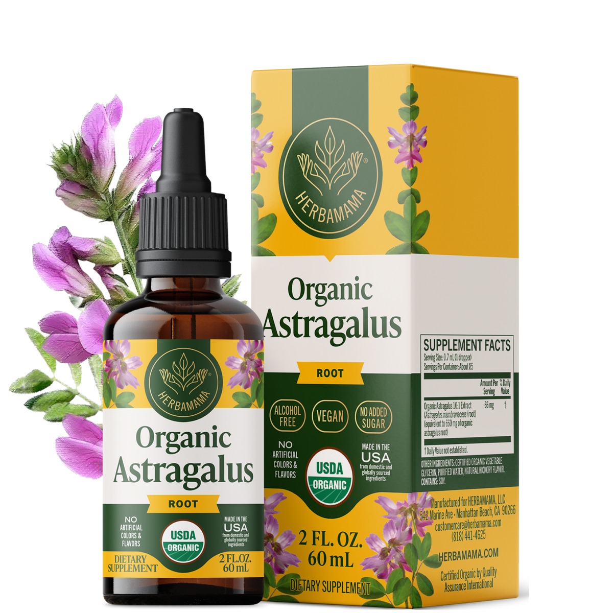 USDA Organic Astragalus Root Drops - 2 Fl. Oz. Bottle