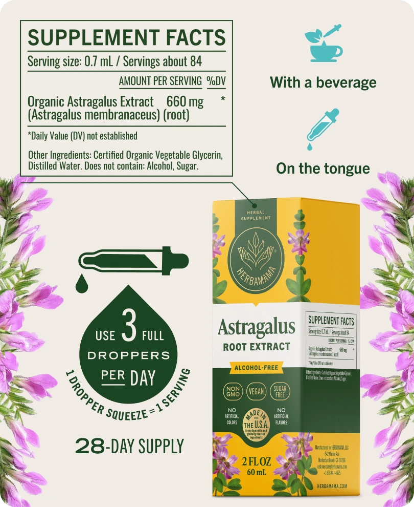 Astragalus Root Extract Drops - 2 Fl. Oz. Bottle