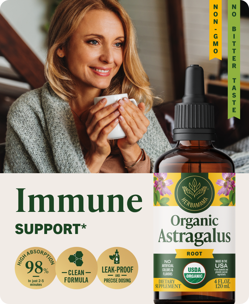 USDA Organic Astragalus Root Drops - 4 Fl. Oz. Bottle