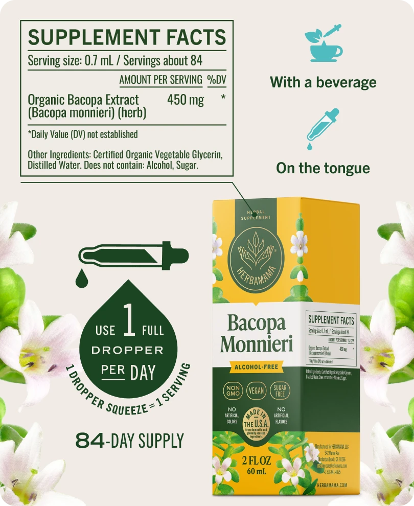 Bacopa Monnieri Drops - 2 Fl. Oz. Bottle