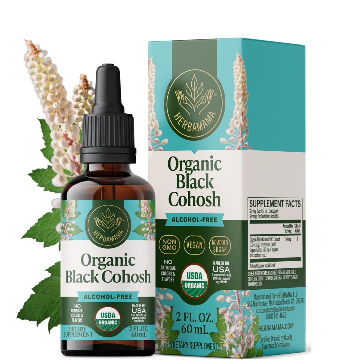 USDA Organic Black Cohosh Drops - 2 Fl. Oz. Bottle