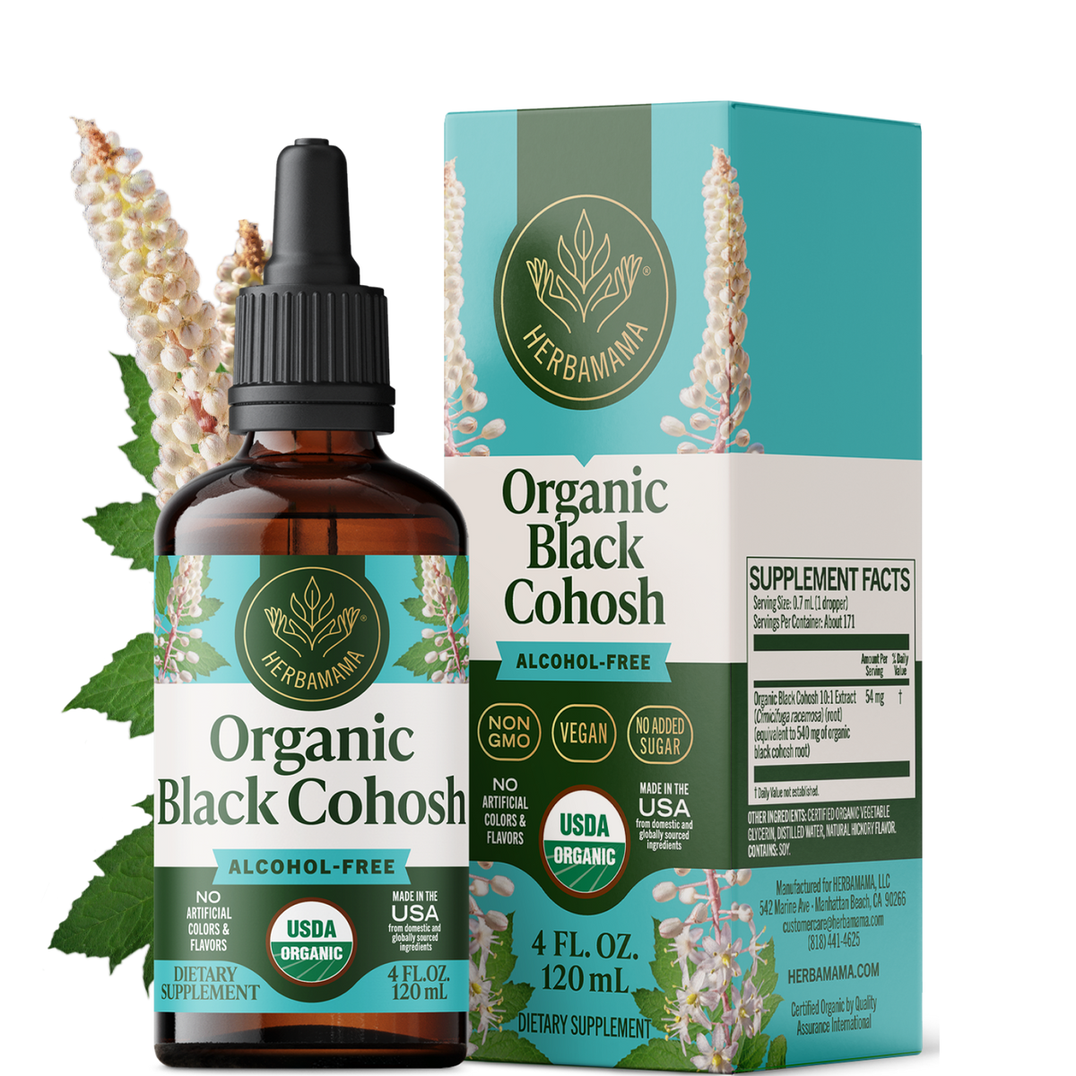 USDA Organic Black Cohosh Drops - 4 Fl. Oz. Bottle