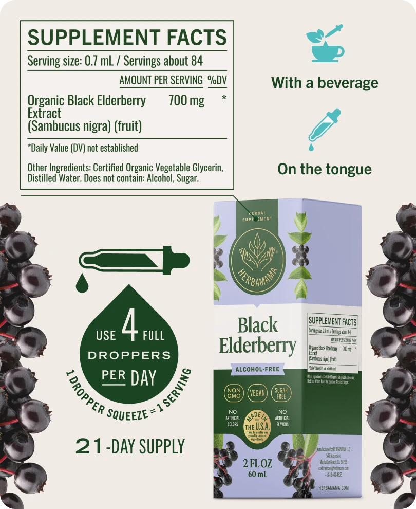 Black Elderberry Drops - 2 Fl. Oz. Bottle
