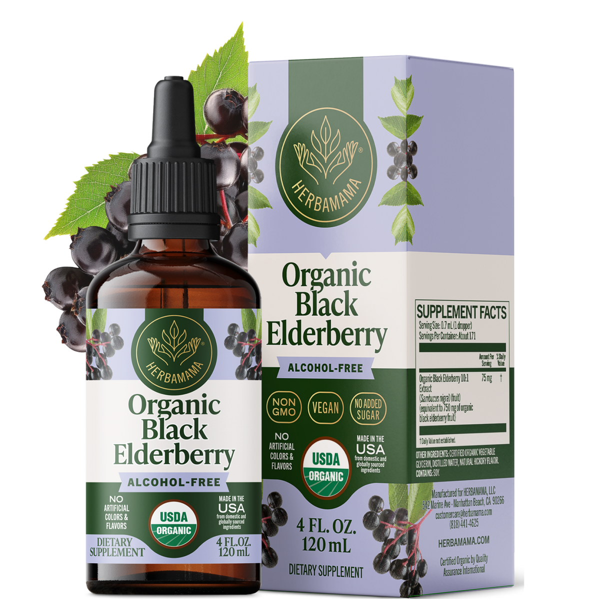 USDA Organic Black Elderberry Drops - 4 Fl. Oz. Bottle