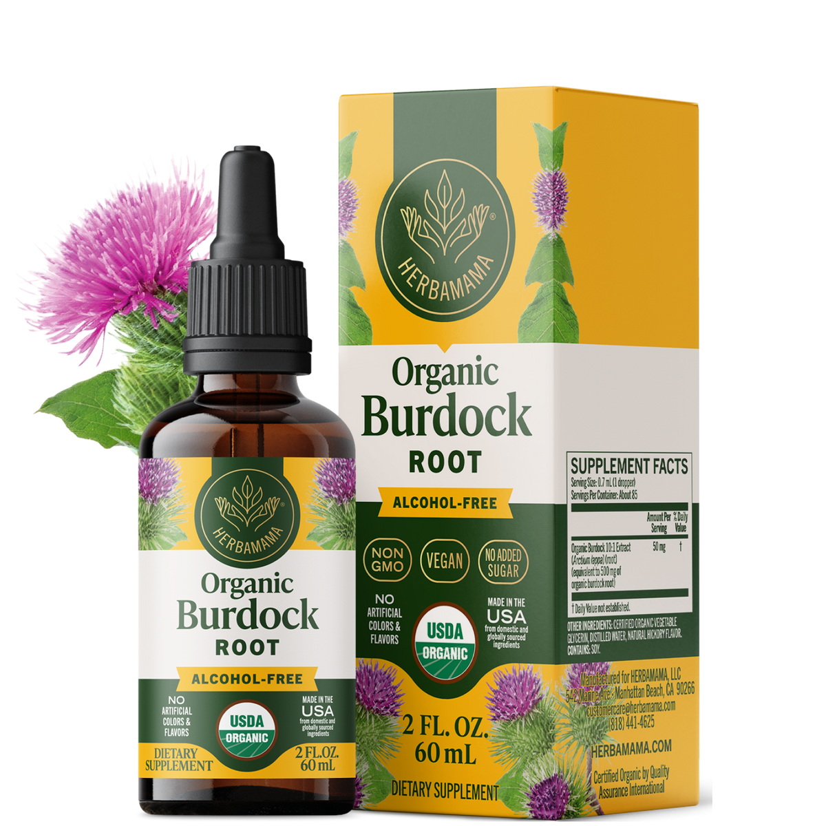USDA Organic Burdock Root Drops - 2 Fl. Oz. Bottle