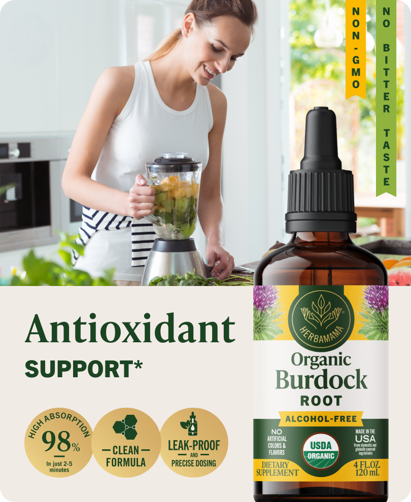 USDA Organic Burdock Root Drops - 4 Fl. Oz. Bottle