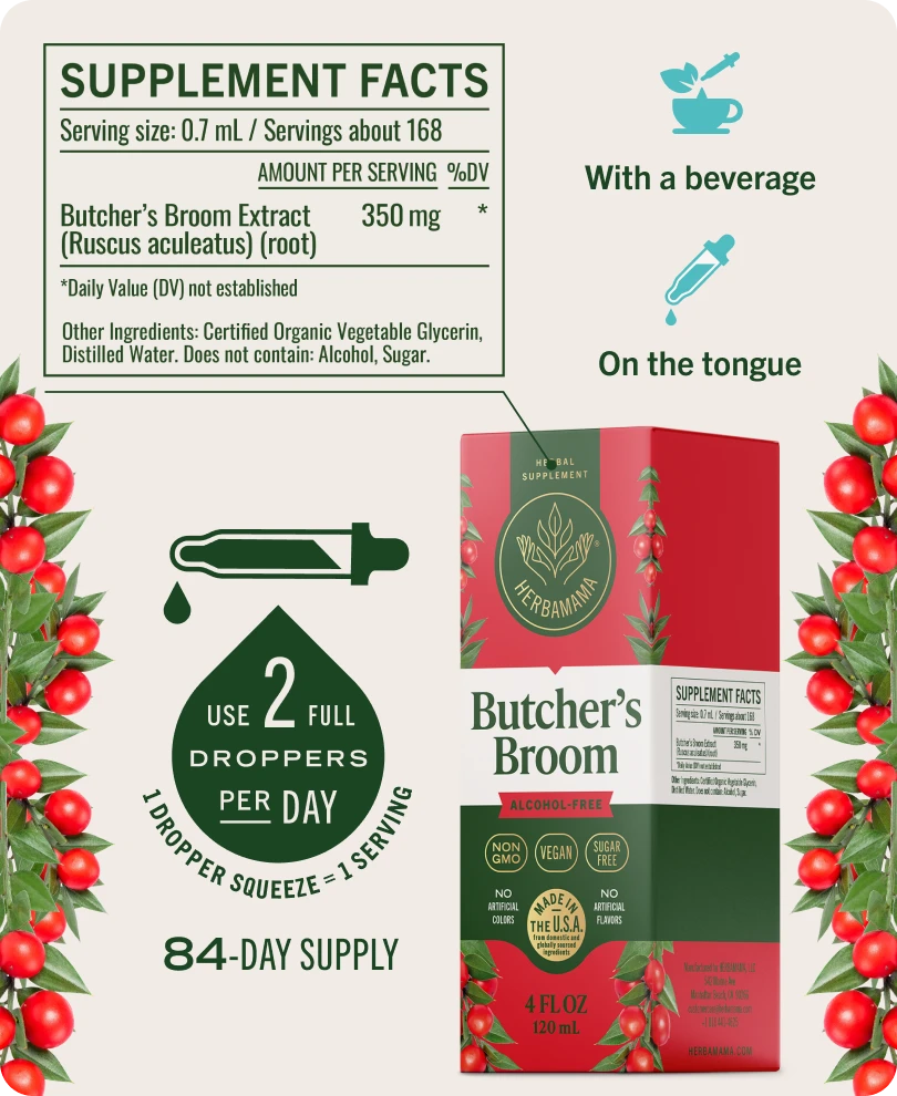 Butcher's Broom Drops - 4 Fl. Oz. Bottle