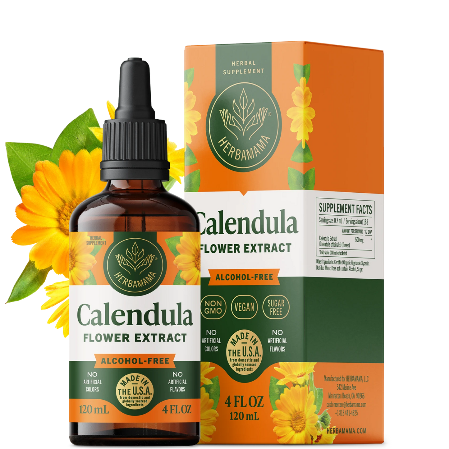 Calendula Flower Extract Drops - 4 Fl. Oz. Bottle