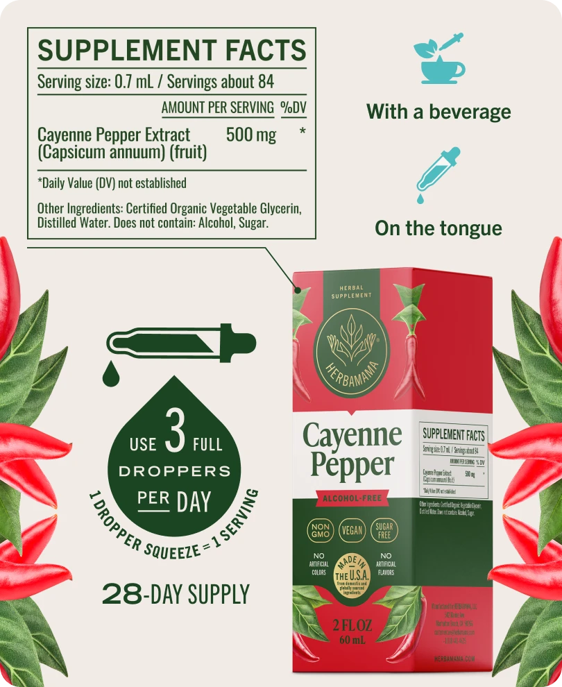 Cayenne Pepper Drops - 2 Fl. Oz. Bottle