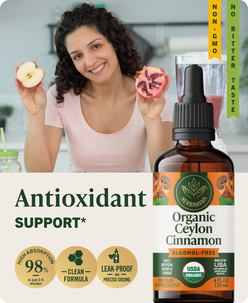 USDA Organic Ceylon Cinnamon Drops - 4 Fl. Oz. Bottle