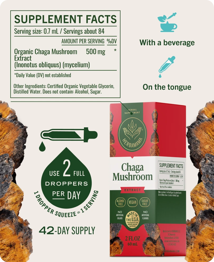 Chaga Mushroom Drops - 2 Fl. Oz. Bottle