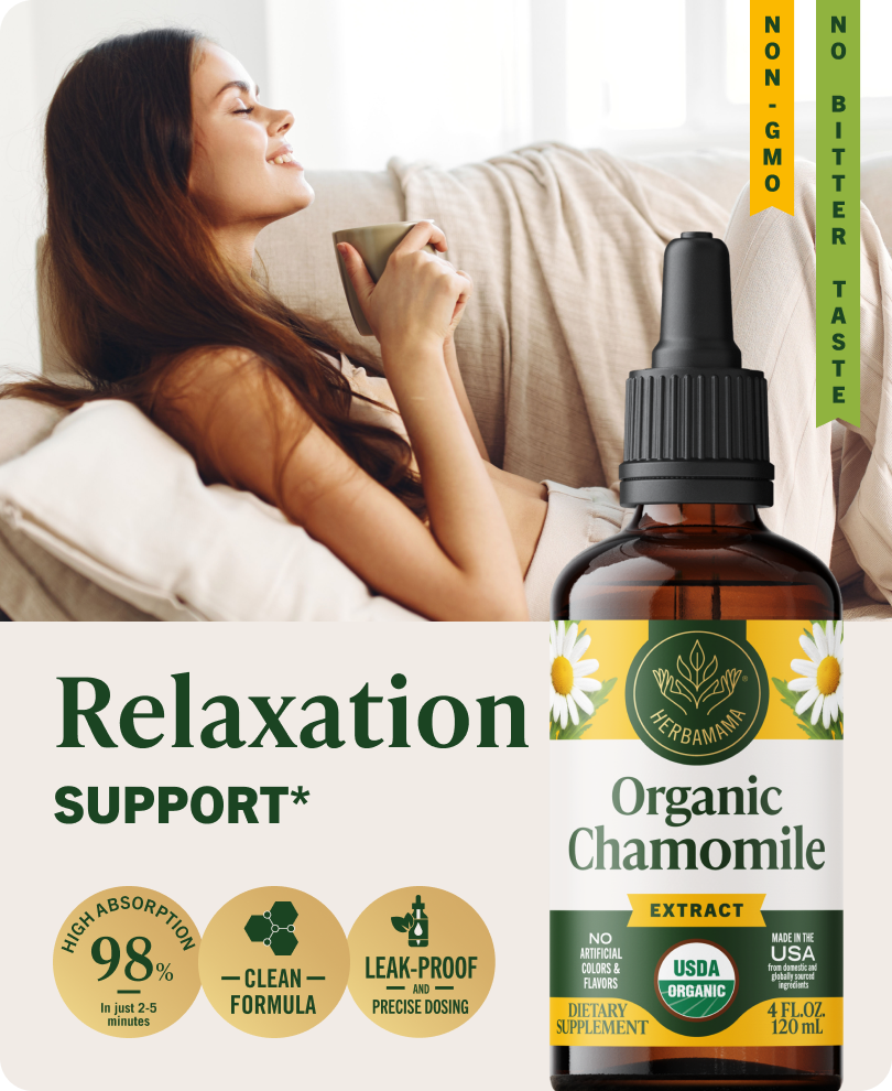 USDA Organic Chamomile Drops - 4 Fl. Oz. Bottle