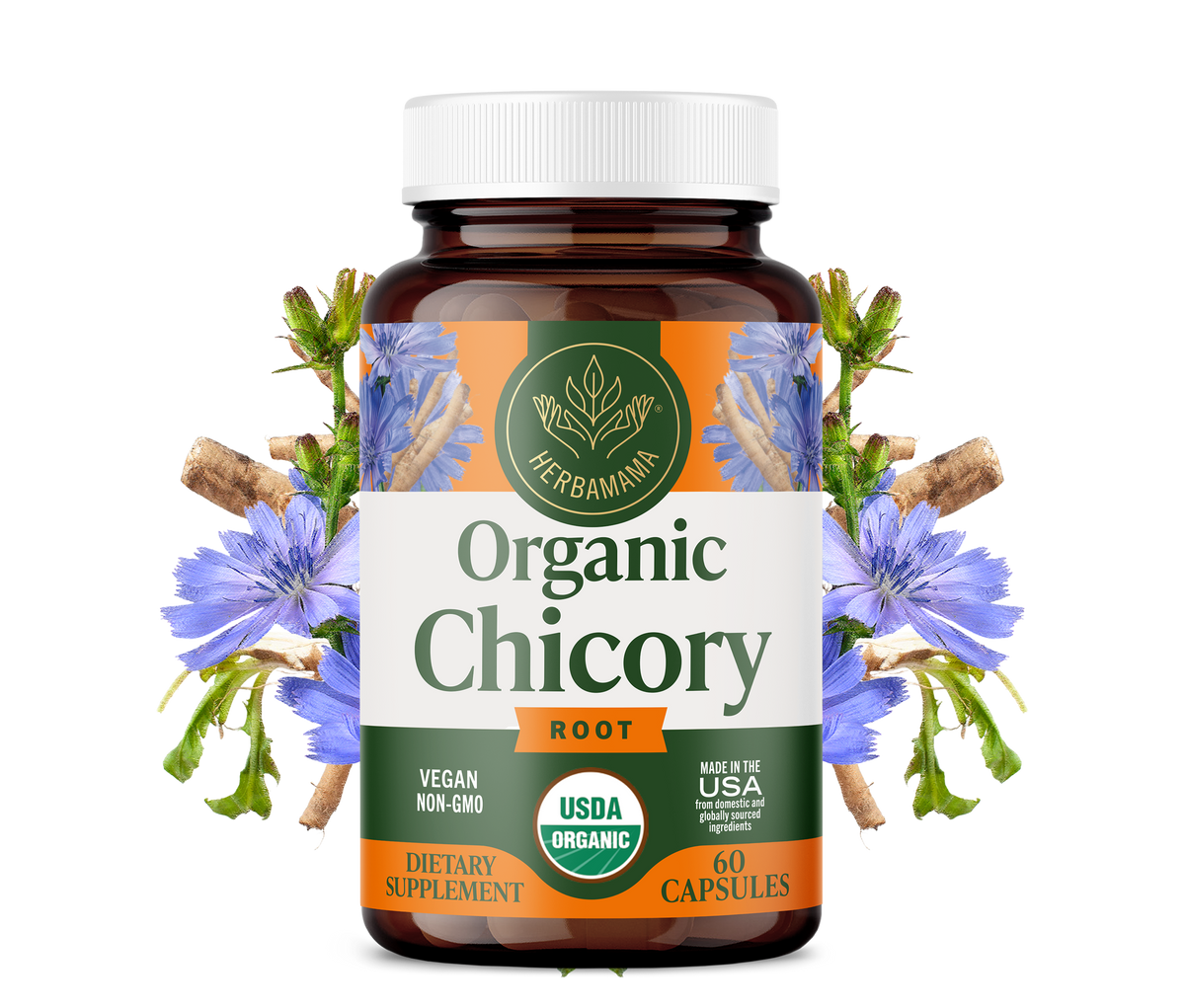 USDA Organic Chicory Root Capsules - 90 CT