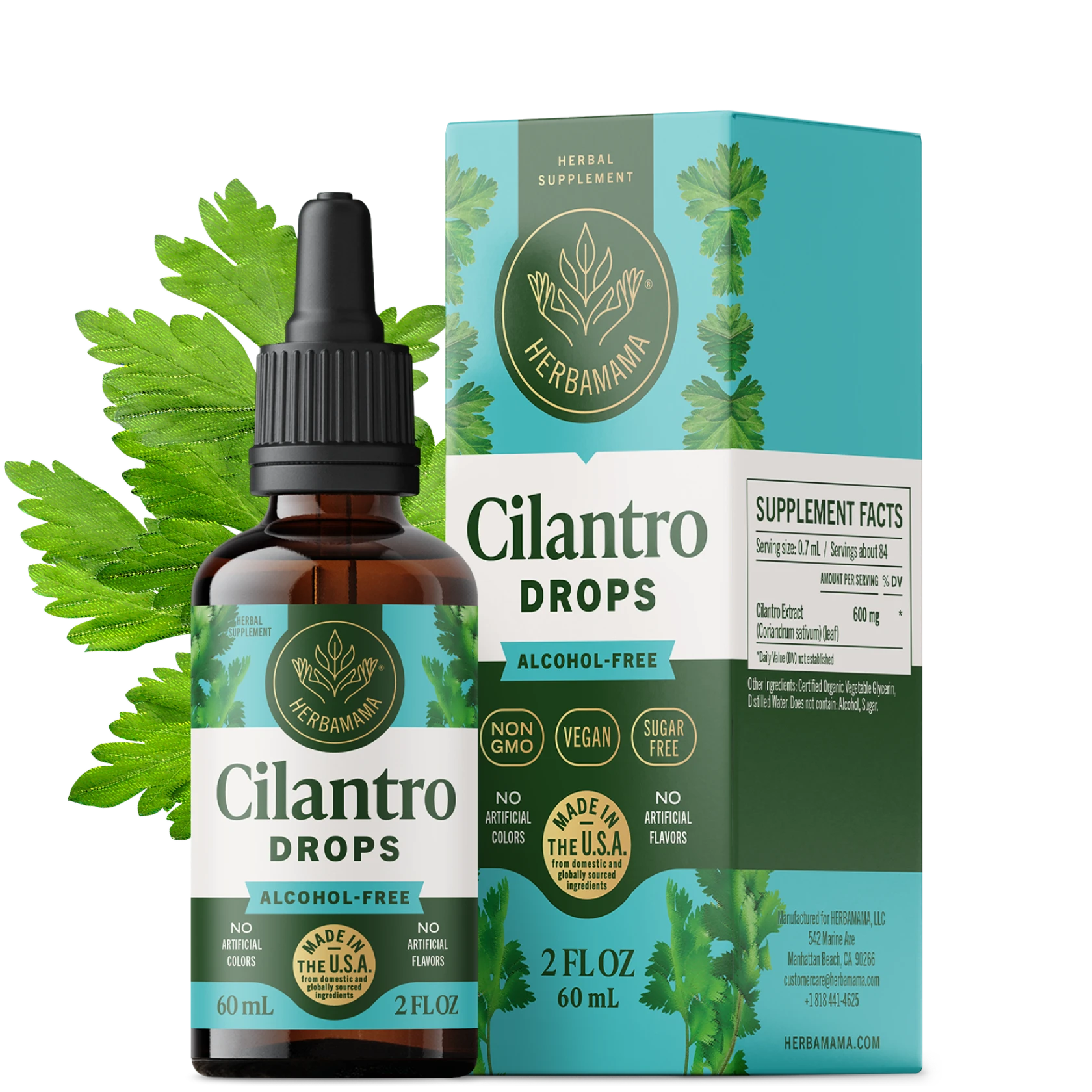 Cilantro Drops - 2 Fl. Oz. Bottle – Herbamama
