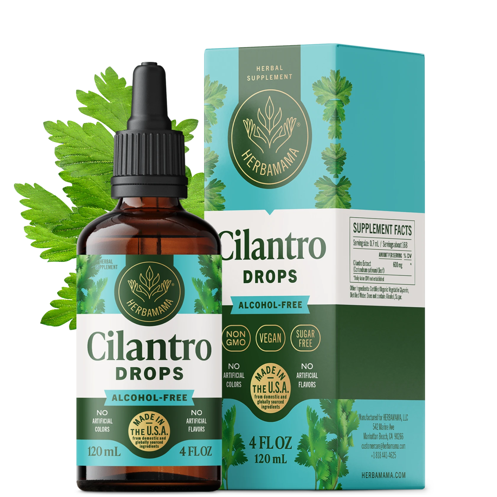 Cilantro Drops - 4 Fl. Oz. Bottle – Herbamama