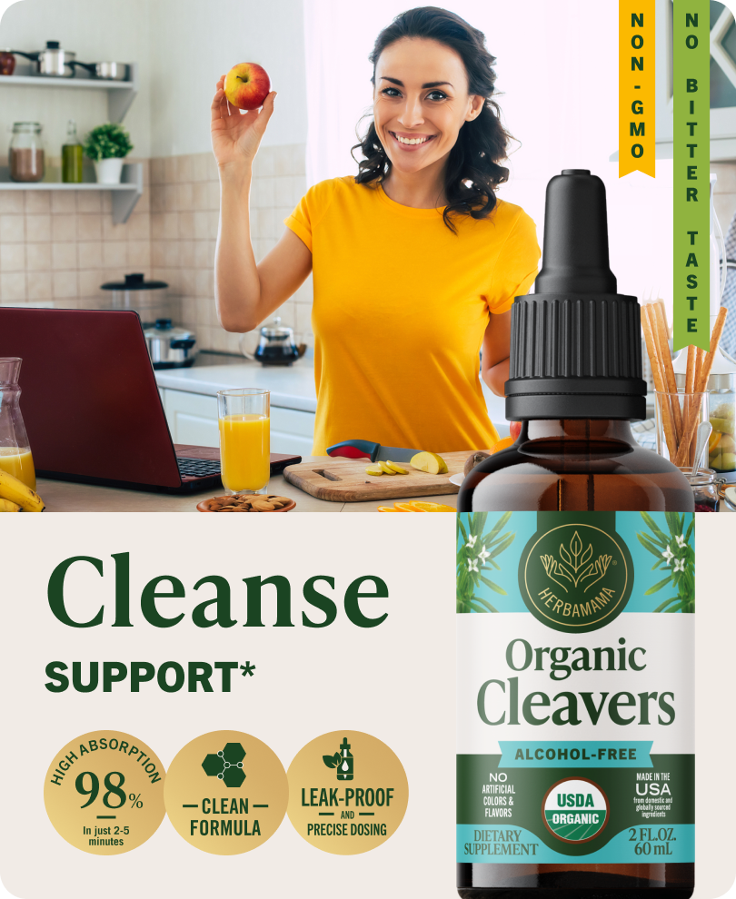USDA Organic Cleavers Drops - 2 Fl. Oz. Bottle