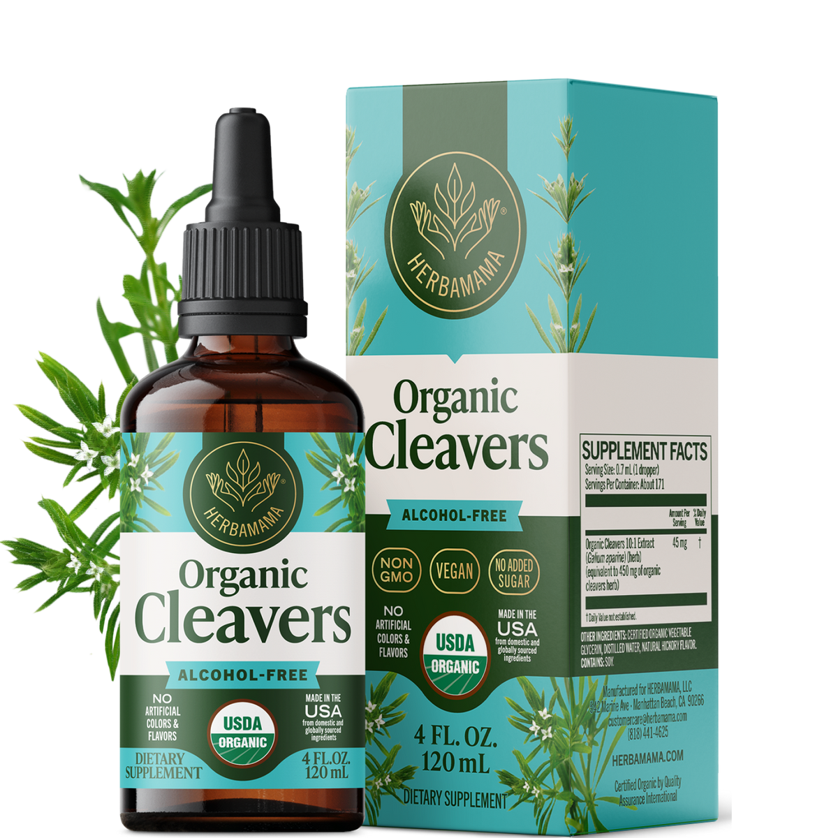 USDA Organic Cleavers Drops - 4 Fl. Oz. Bottle