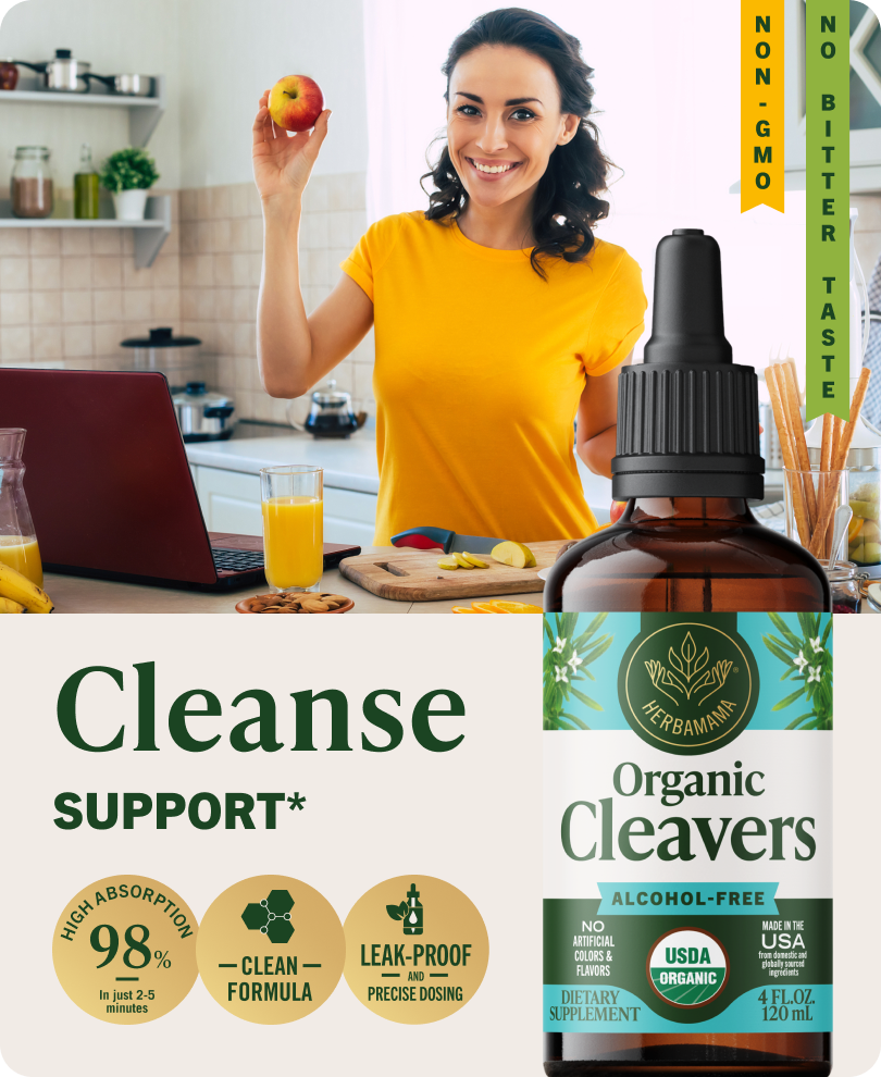 USDA Organic Cleavers Drops - 4 Fl. Oz. Bottle