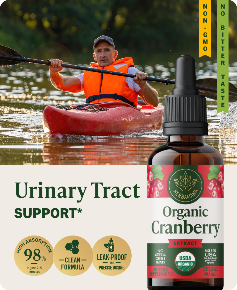 USDA Organic Cranberry Extract Drops - 2 Fl. Oz. Bottle
