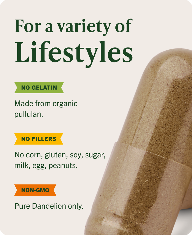 USDA Organic Dandelion Root Capsules - 90 CT