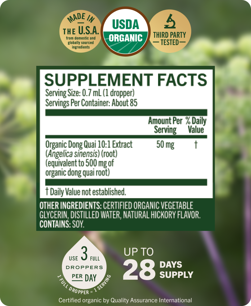 USDA Organic Dong Quai Drops - 2 Fl. Oz. Bottle