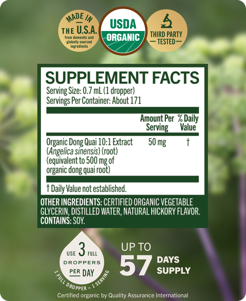 USDA Organic Dong Quai Drops - 4 Fl. Oz. Bottle
