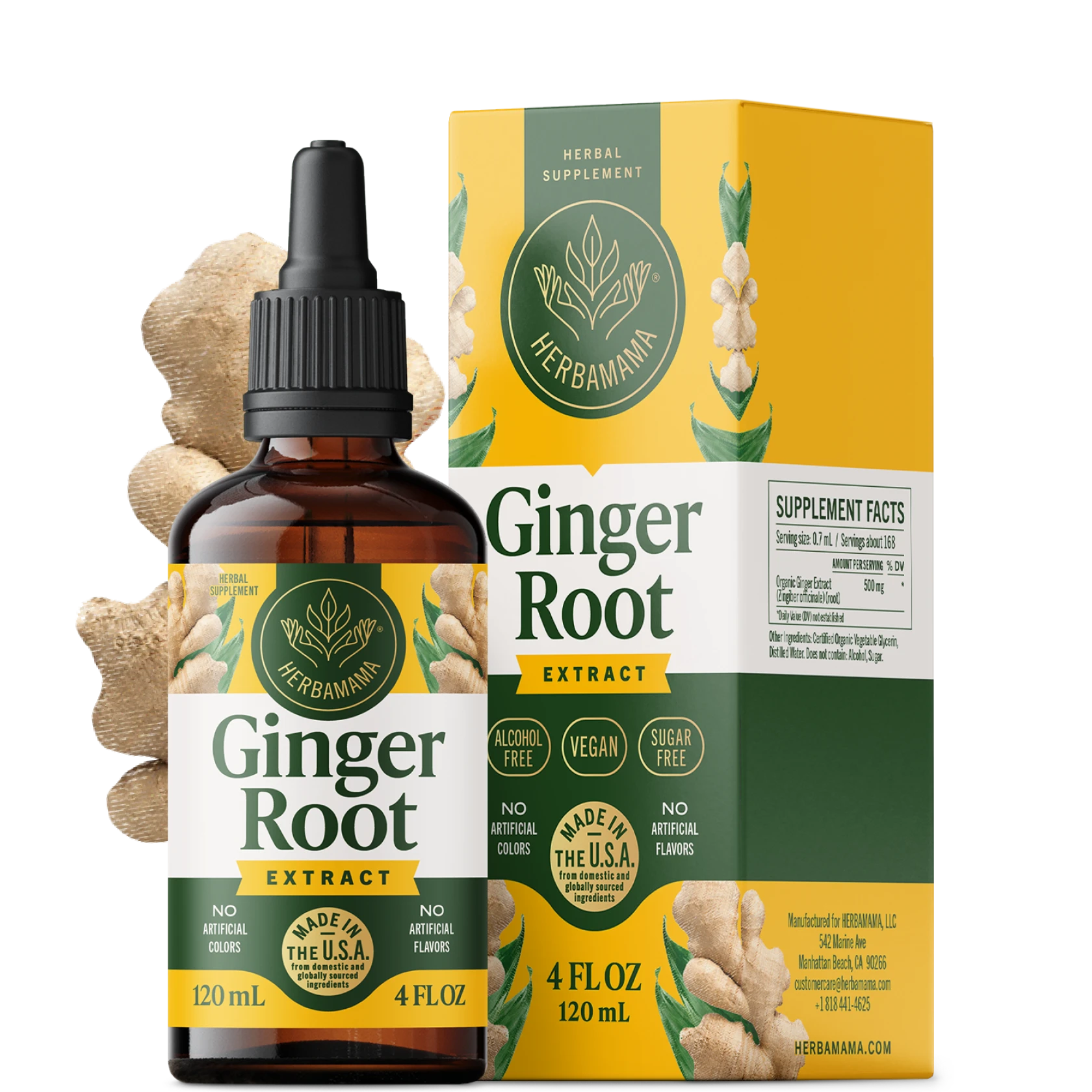 Ginger Root Extract Drops - 4 Fl. Oz. Bottle – Herbamama