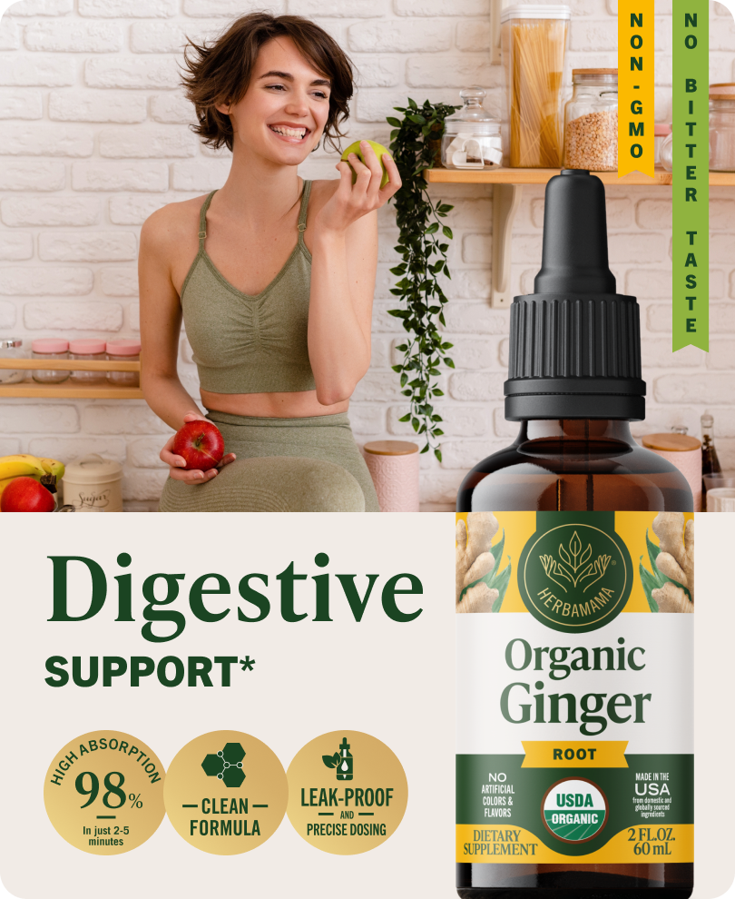USDA Organic Ginger Root Drops - 2 Fl. Oz. Bottle