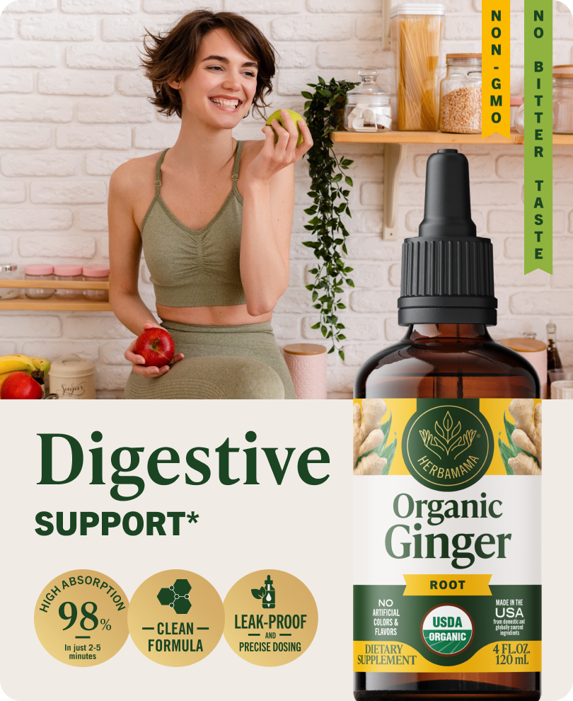 USDA Organic Ginger Root Drops - 4 Fl. Oz. Bottle