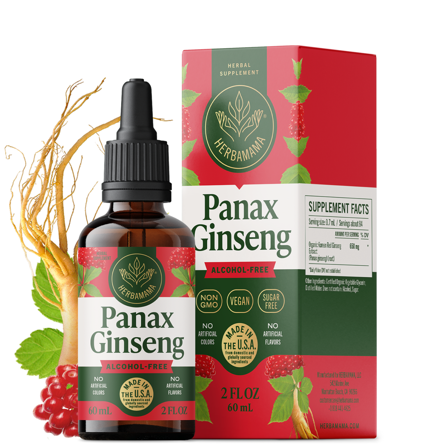 Panax Ginseng Drops - 2 Fl. Oz. Bottle