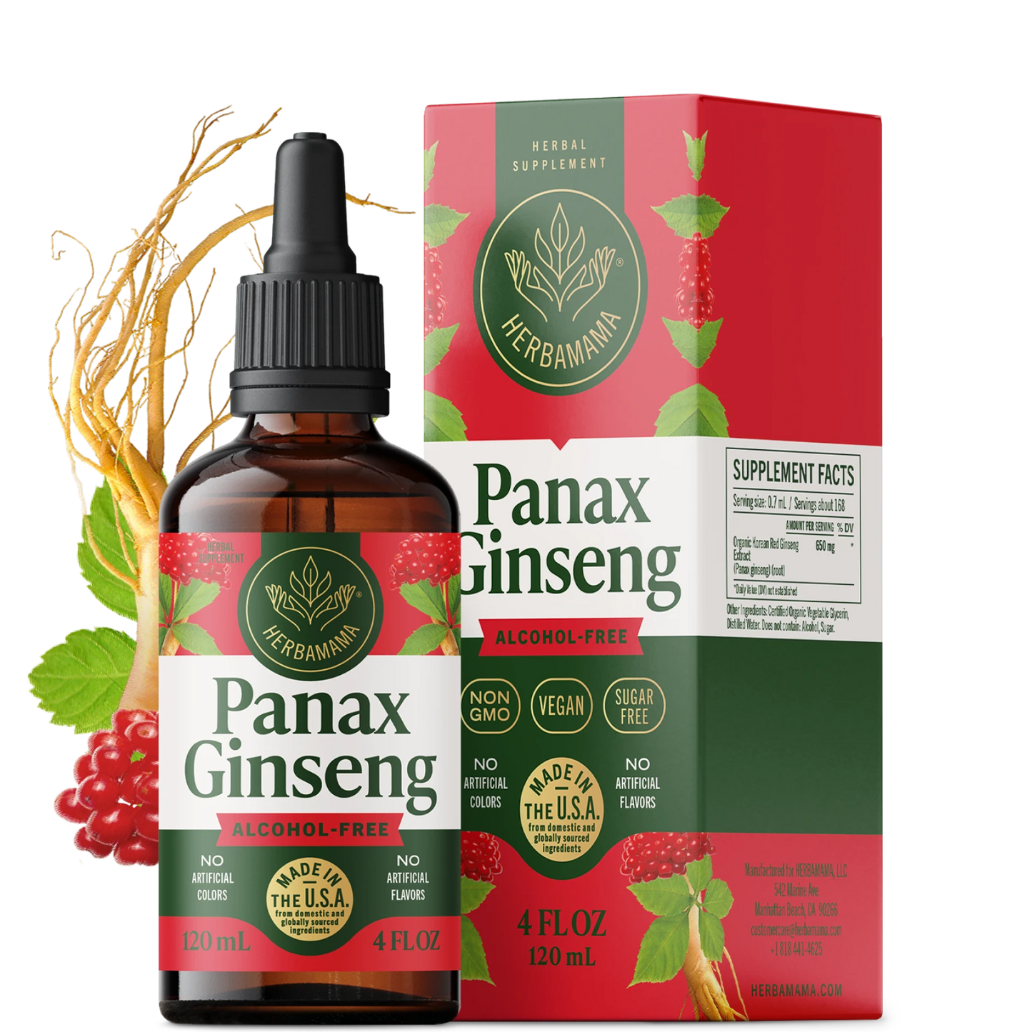 Panax Ginseng Drops - 4 Fl. Oz. Bottle