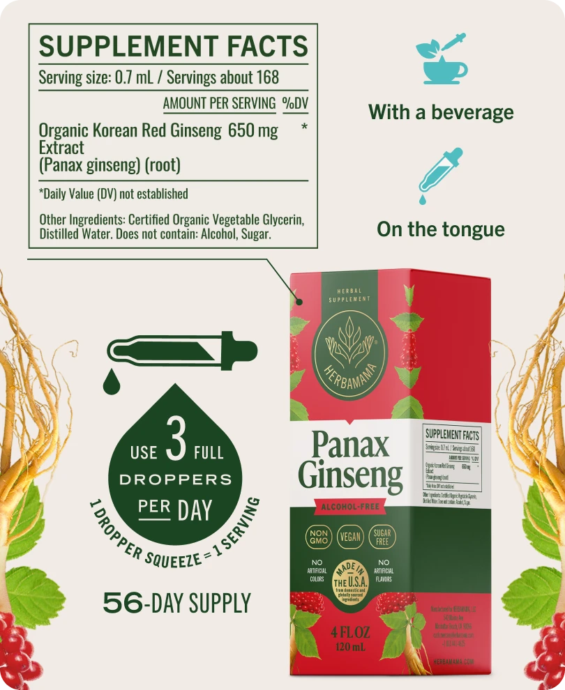 Panax Ginseng Drops - 4 Fl. Oz. Bottle