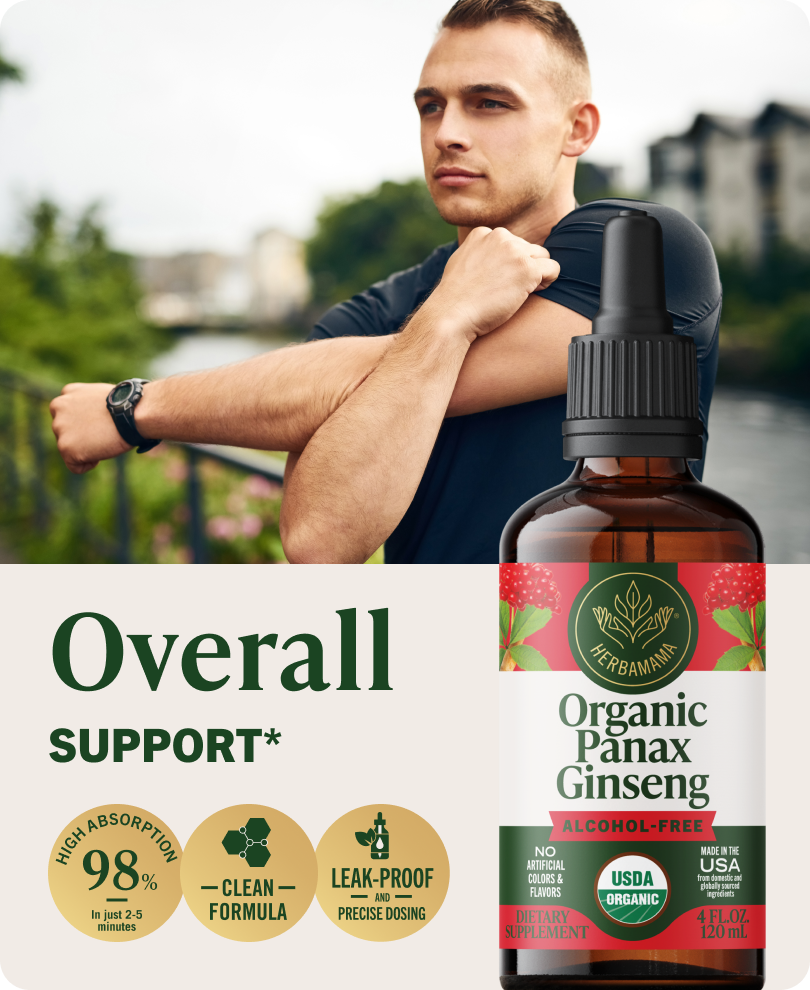 USDA Organic Panax Ginseng Drops - 4 Fl. Oz. Bottle