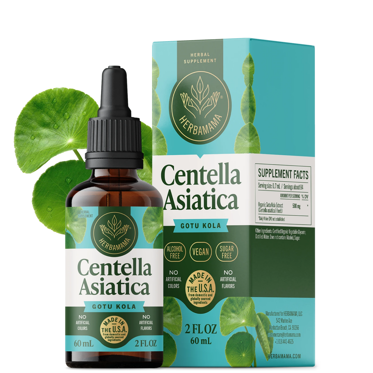 Centella Asiatica Gotu Kola Drops - 2 Fl. Oz. Bottle