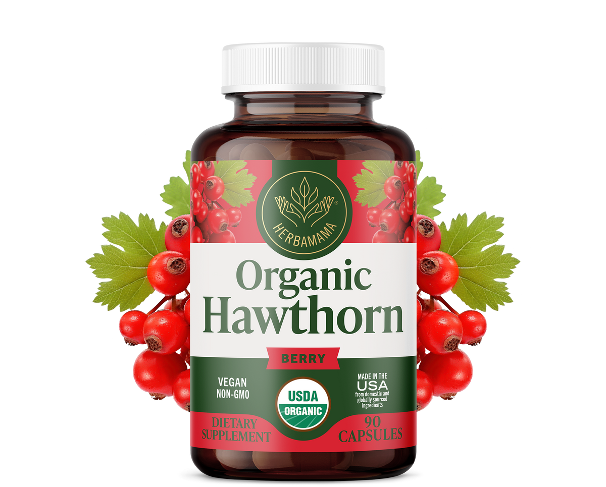 USDA Organic Hawthorn Berry Capsules - 90 CT