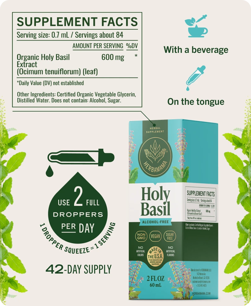 Holy Basil Drops - 2 Fl. Oz. Bottle