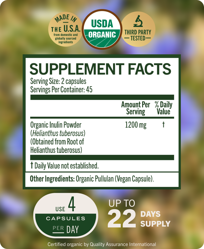 USDA Organic Inulin Capsules - 90 CT