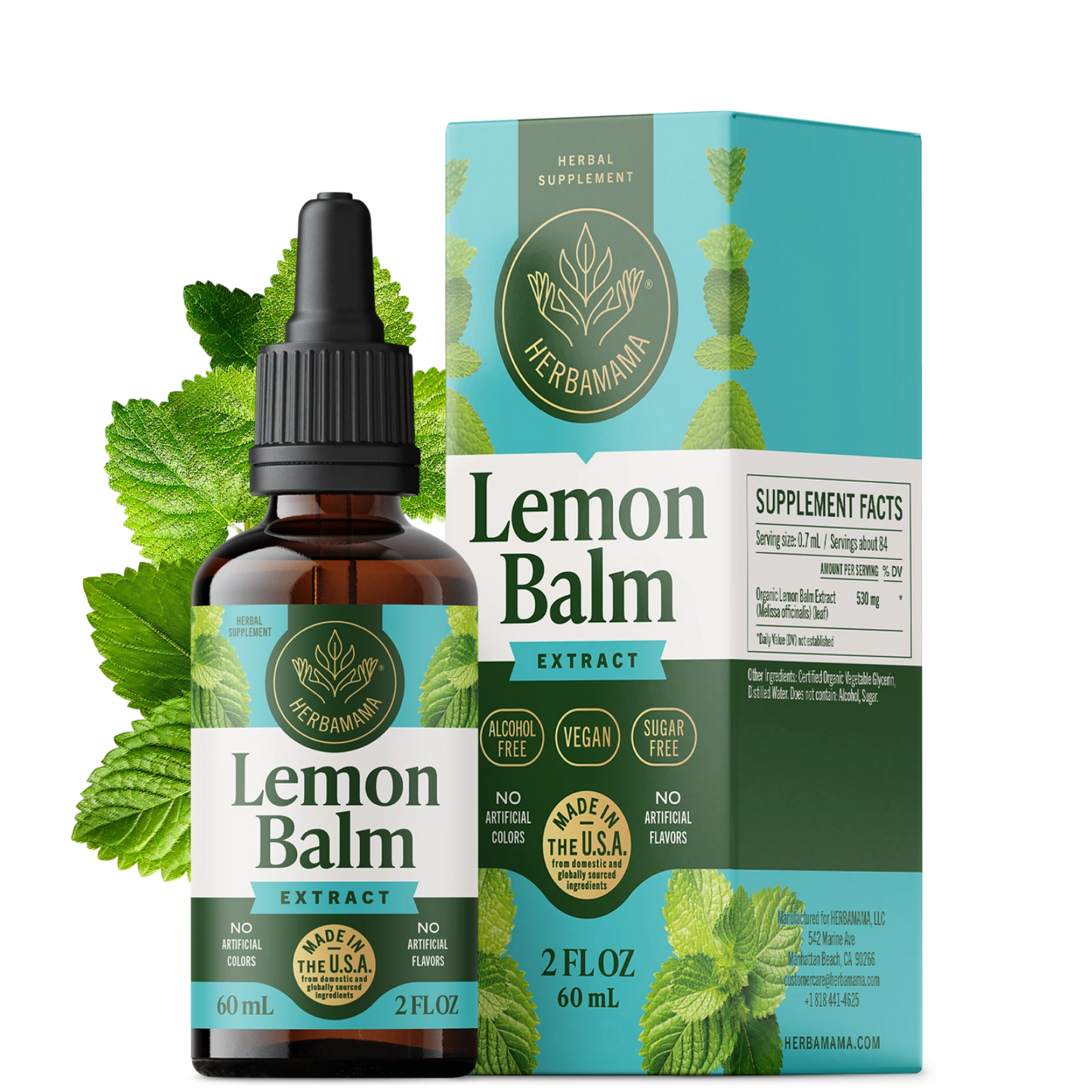 Lemon Balm Extract Drops - 2 Fl. Oz. Bottle