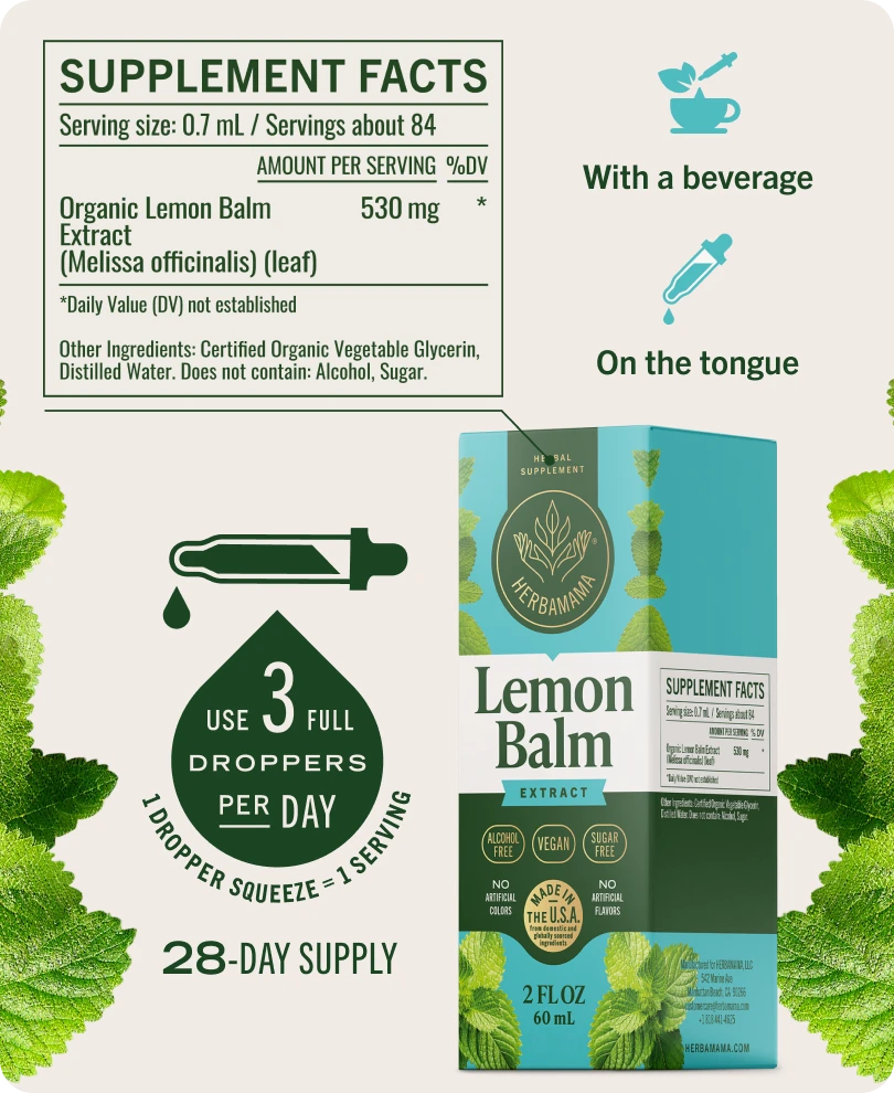 Lemon Balm Extract Drops - 2 Fl. Oz. Bottle